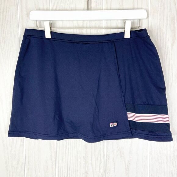 Fila Dresses & Skirts - Fila Women's Navy Blue Stretch Pull On Short Athletic Tennis Skort Large